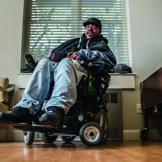 A man in a wheelchair